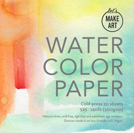 Let's Make Art Watercolor Paper Pad - 5x5"