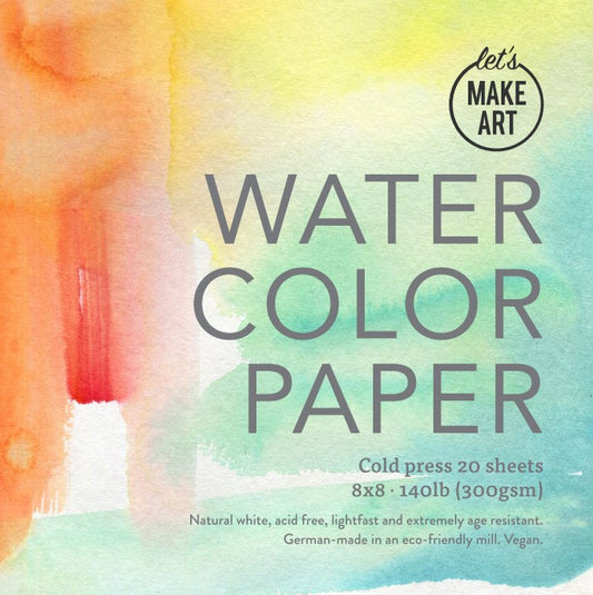 Let's Make Art Watercolor Paper Pad - 8x8"
