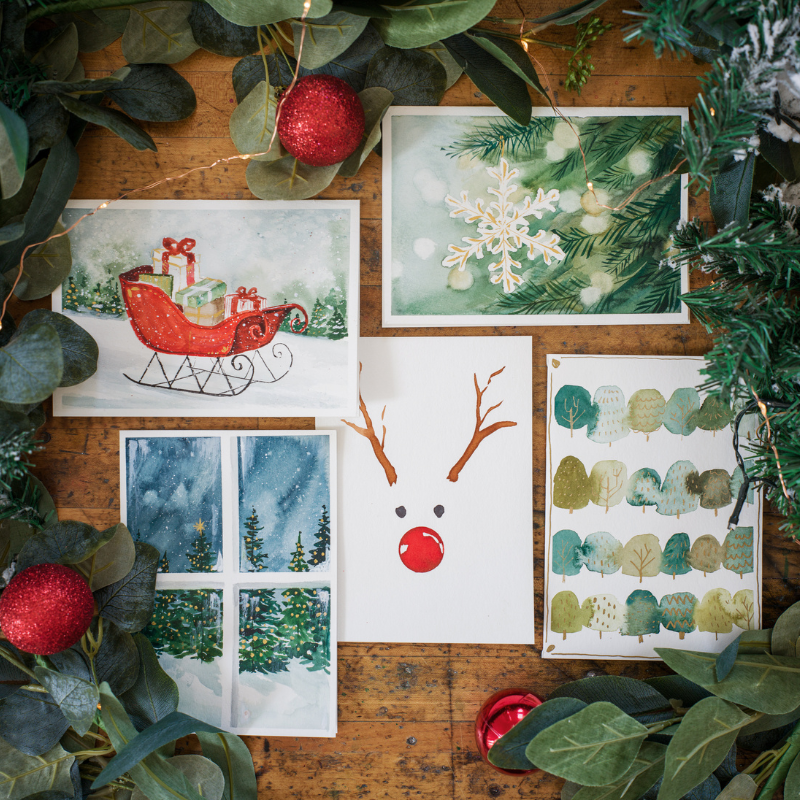Season's Greetings Holiday Card Making - Digital Pack
